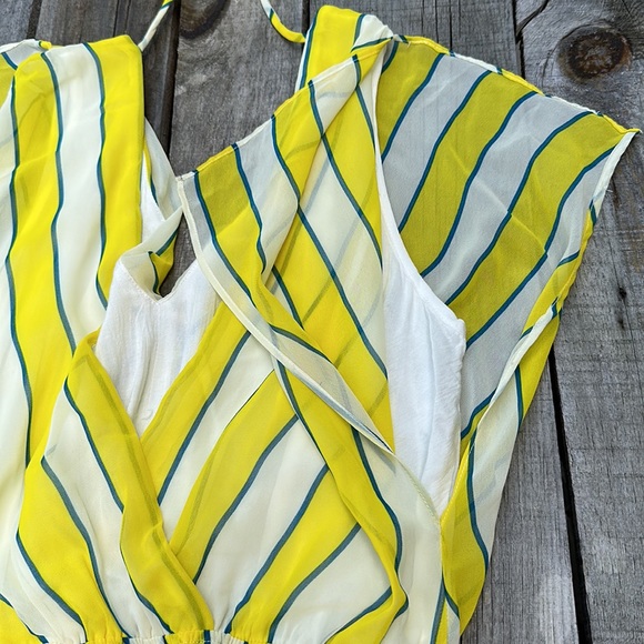 EUC Jealous Tomato Yellow, Cream and Navy Striped Dress - Picture 16 of 16